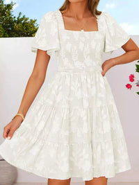 Smocked Square Neck Tiered Mini Dress 100100732221330 56 Affordable Fashion Under $100 Jerry's Apparel 