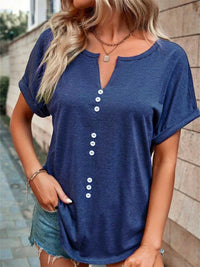 Full Size Decor Button Short Sleeve T-Shirt Plus Size 100100492662512 24 Affordable Fashion Under $100 Jerry's Apparel 