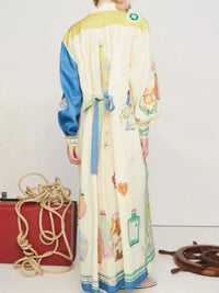 Printed Button Up Maxi Shirt Dress