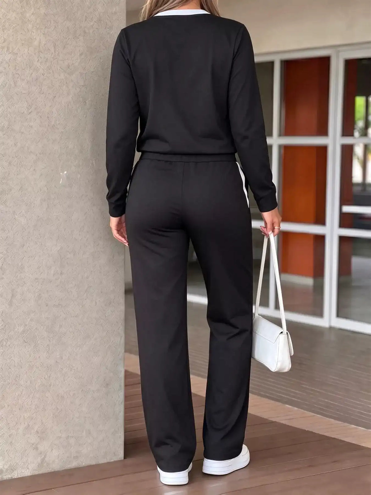 Heart Graphic Contrast Trim Top and Pants Set 101001743143632 71 Affordable Fashion Under $100 Jerry's Apparel 