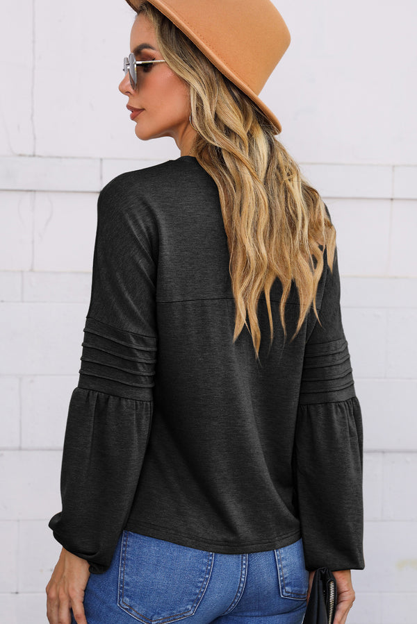 Round Neck Balloon Sleeve T-Shirt