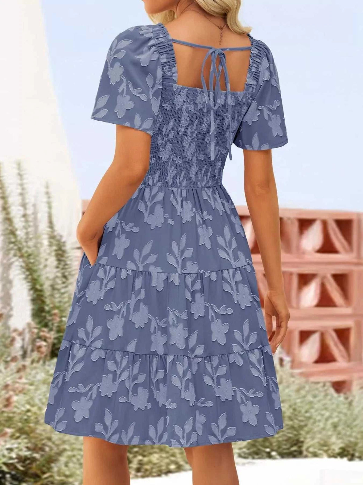 Smocked Square Neck Tiered Mini Dress 100100732221330 56 Affordable Fashion Under $100 Jerry's Apparel 