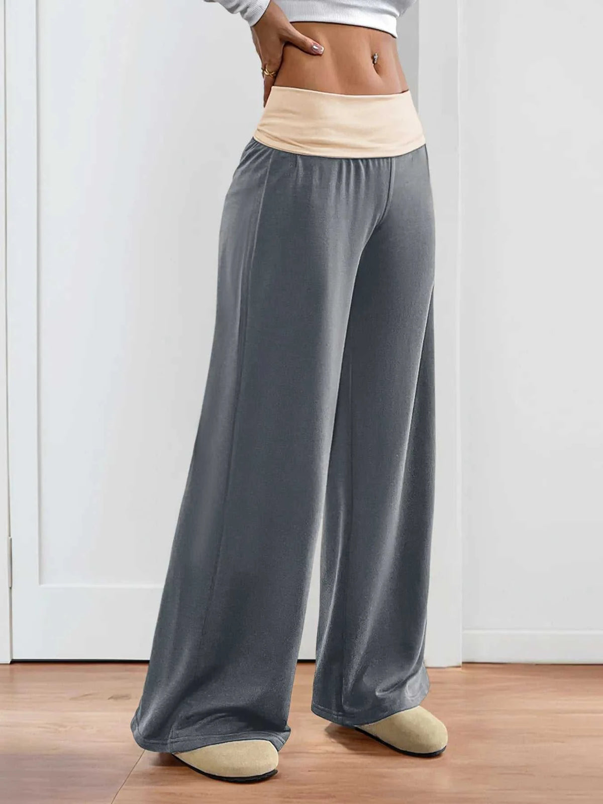 Contrast Waistband Wide Leg Pants 100100919641935 32 Affordable Fashion Under $100 Jerry's Apparel 