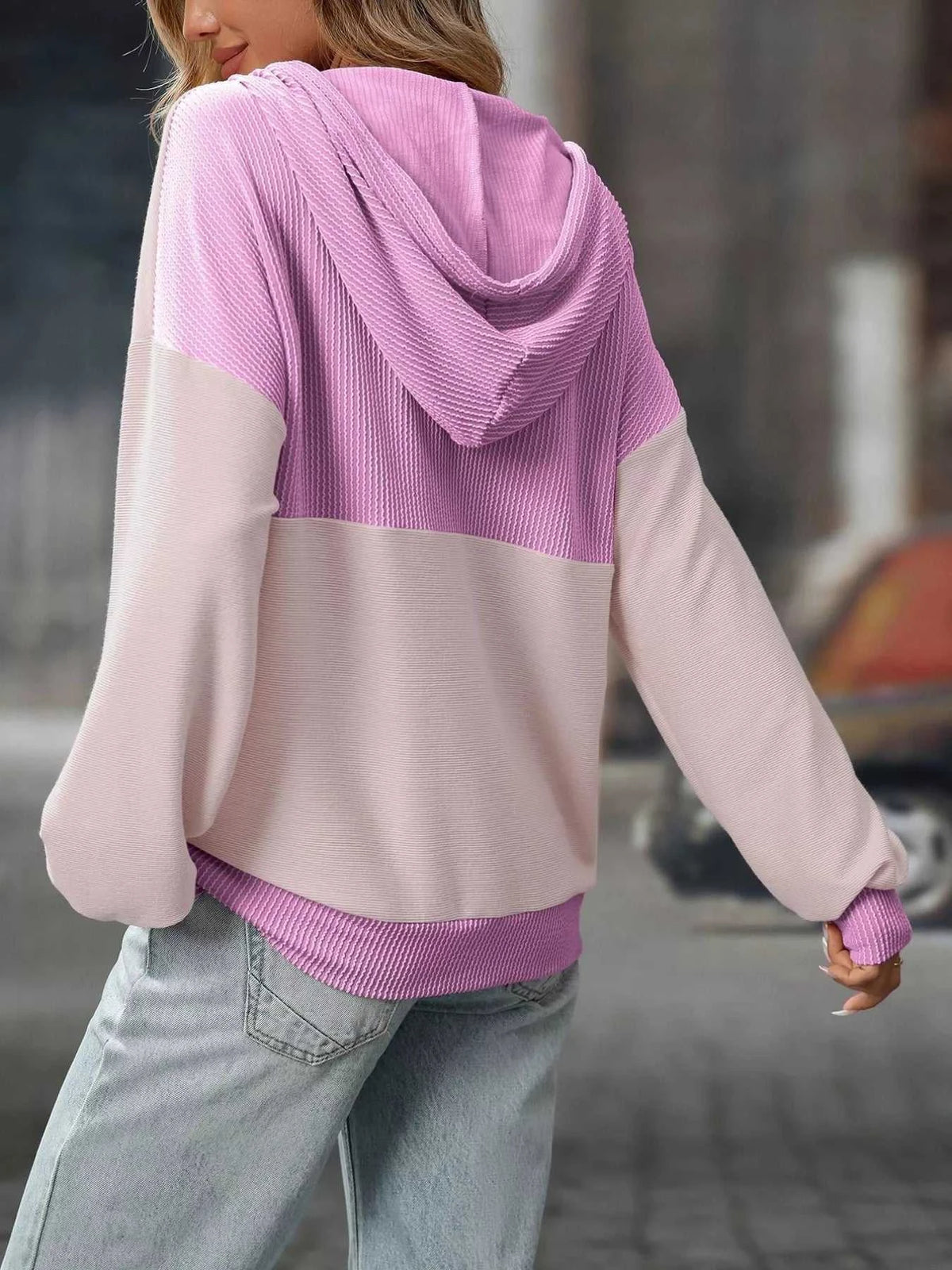 Casual Color Block Button Detail Hoodie 100100649841441 43 Affordable Fashion Under $100 Jerry's Apparel 