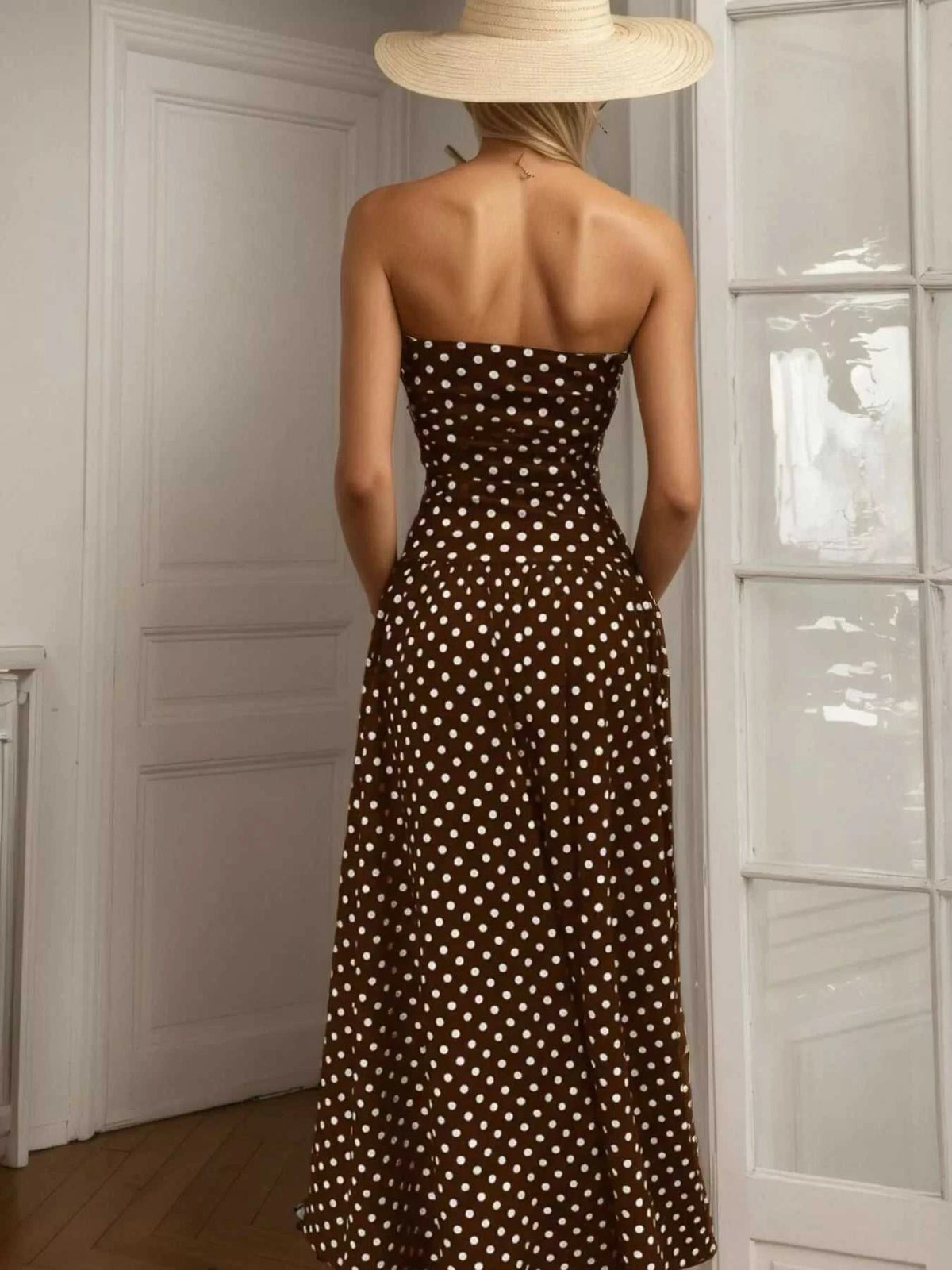 Polka Dot Strapless Maxi Dress 100100244144250 39 Affordable Fashion Under $100 Jerry's Apparel 