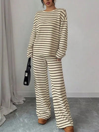 Striped Relaxed Fit Top and Pants Set 101002581867183 66 Affordable Fashion Under $100 Jerry's Apparel 