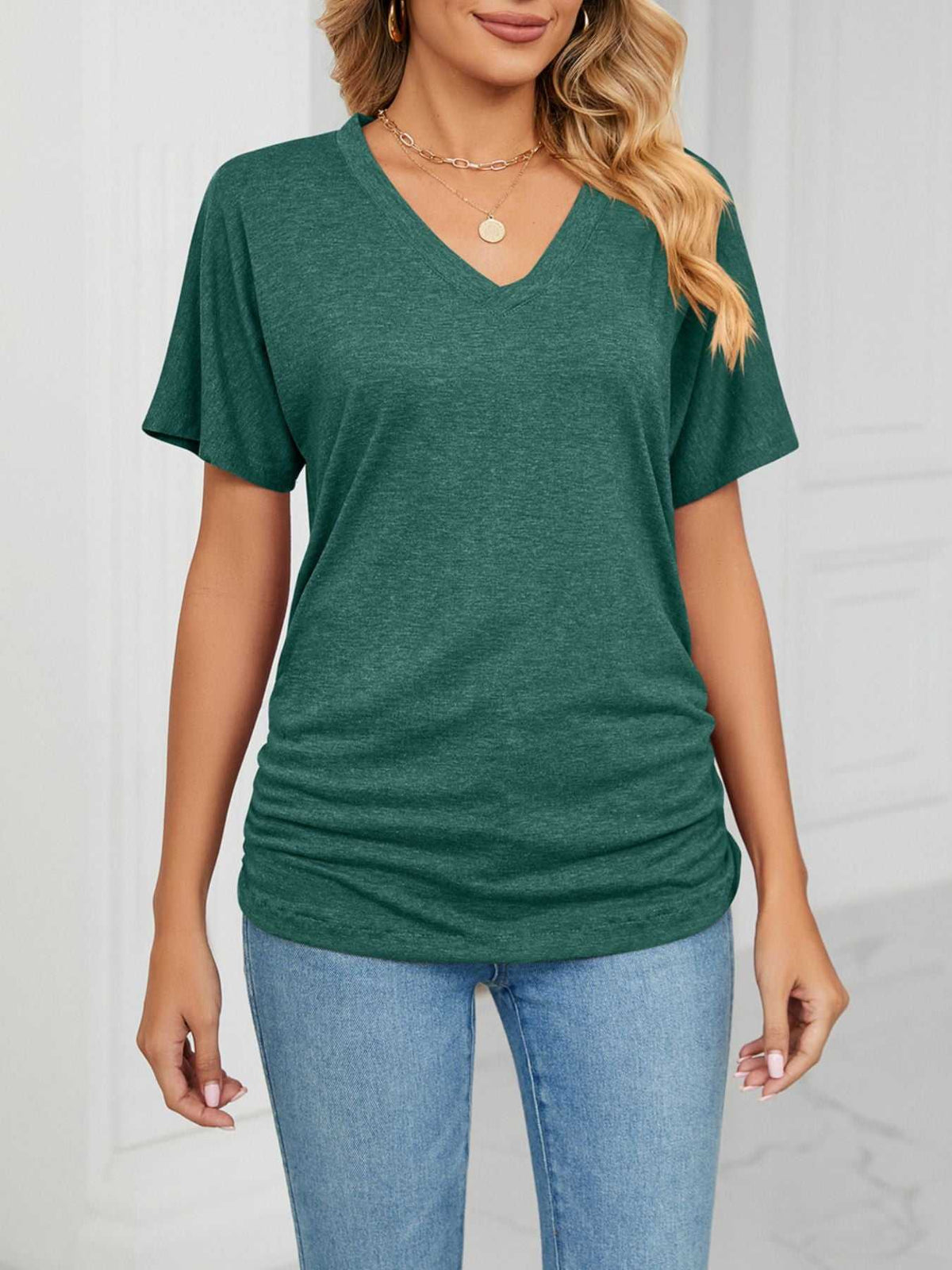 Casual V-Neck Short Sleeve T-Shirt 100100579648227 22 Affordable Fashion Under $100 Jerry's Apparel 