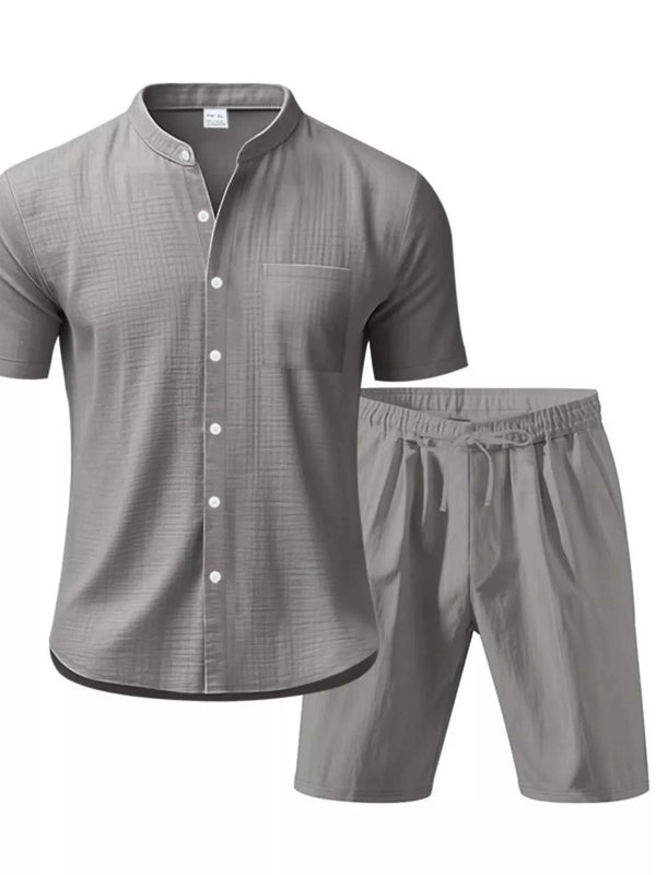 Men's Full Size Casual Short Sleeve Shirt and Shorts Set Plus Size 100400356286566 44 Affordable Fashion Under $100 Jerry's Apparel 