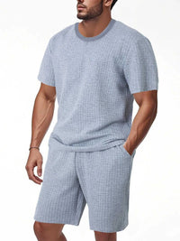Men's Full Size Textured Round Neck Top and Shorts Set Plus SIze 100400215692578 39 Affordable Fashion Under $100 Jerry's Apparel 