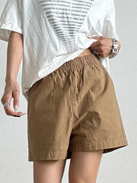 Elastic Waist Casual Shorts