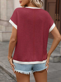Contrast Trim Short Sleeve T-Shirt 100100724336043 33 Affordable Fashion Under $100 Jerry's Apparel 