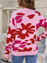 Floral Crew Neck Long Sleeve Sweater 100100117125367 47 Affordable Fashion Under $100 Jerry's Apparel 