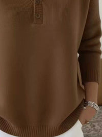 Full Size Button Detail Ribbed Knit Sweater Plus Size 101002670743081 41 Affordable Fashion Under $100 Jerry's Apparel 