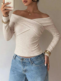 Crisscross Off-Shoulder Long Sleeve Top 100100674468098 36 Affordable Fashion Under $100 Jerry's Apparel 