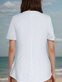 Lace Detail Eyelet Short Sleeve Top 100100884123808 38 Affordable Fashion Under $100 Jerry's Apparel 