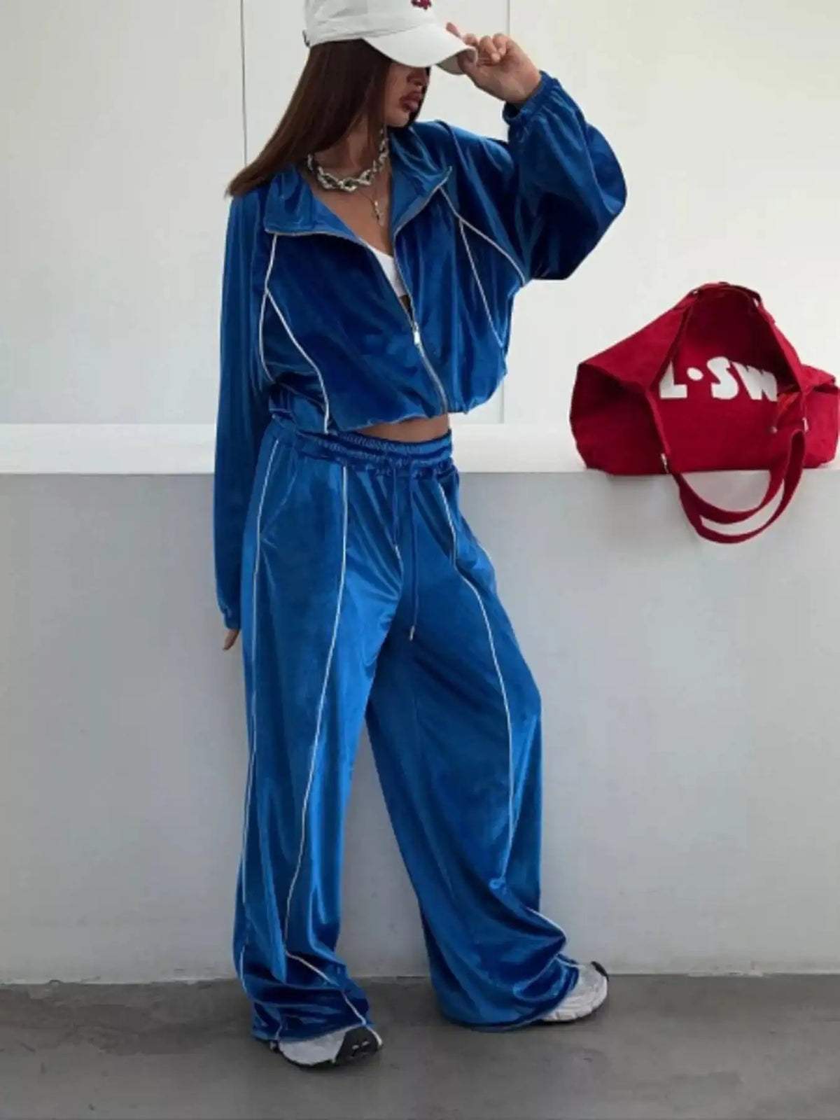 Zip Up Long Sleeve Top and Pants Set 100100041239879 73 Affordable Fashion Under $100 Jerry's Apparel 