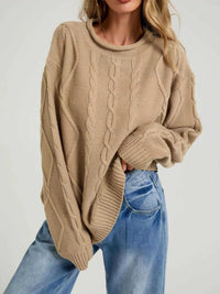 Cable Knit Ribbed Hem Sweater 100100212875190 49 Affordable Fashion Under $100 Jerry's Apparel 