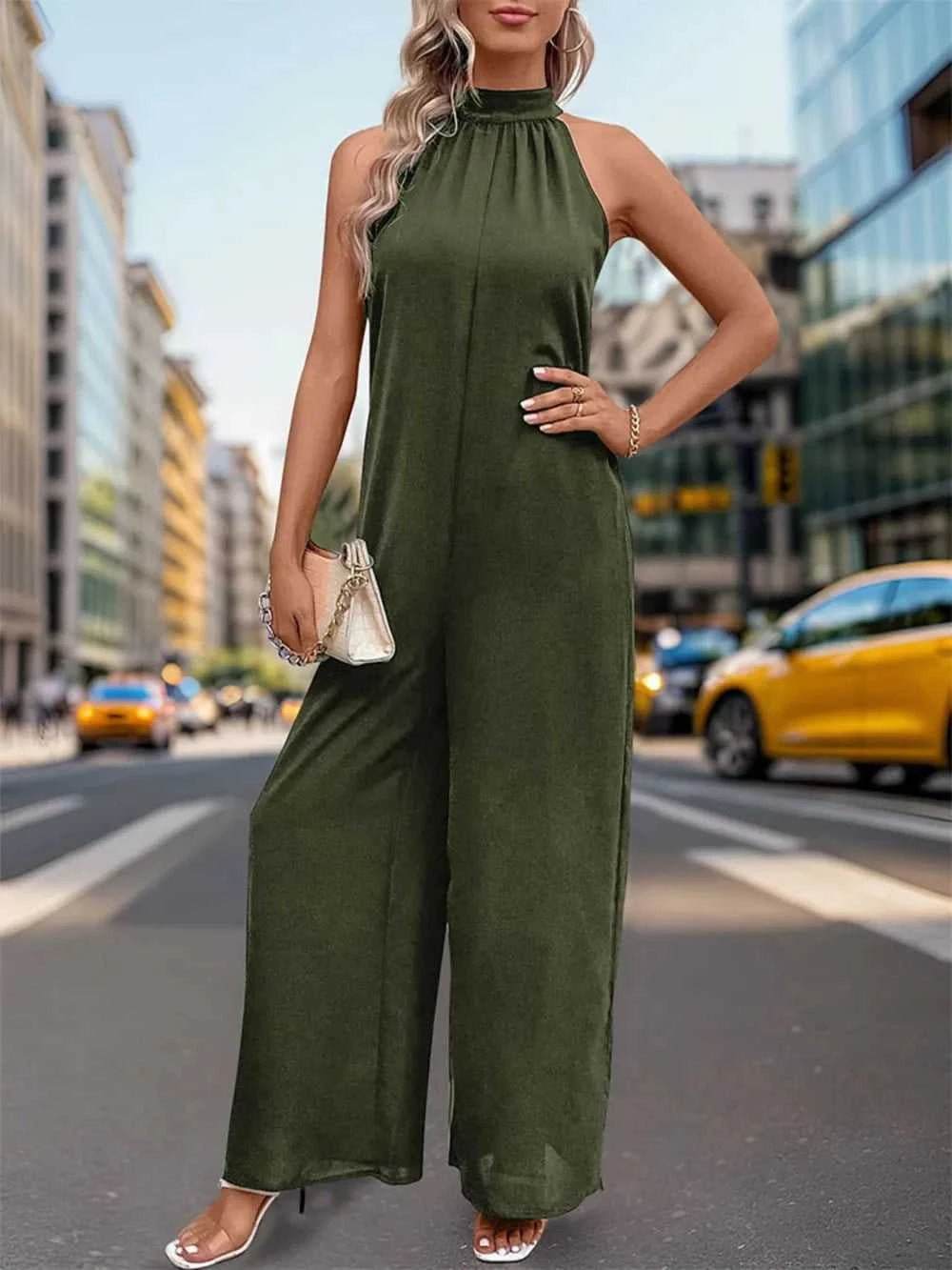 Perfee Tied Grecian Wide Leg Jumpsuit 100100770405128 36 Affordable Fashion Under $100 Jerry's Apparel 