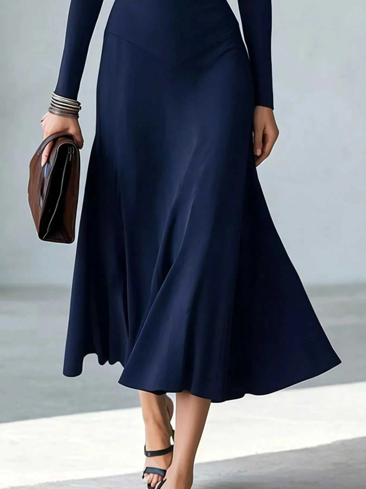 Full Size Mock Neck Cut-Out Long Sleeve Midi Dress Plus Size 101001217973891 41 Affordable Fashion Under $100 Jerry's Apparel 