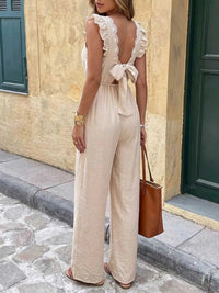 Ruffled V-Neck Wide Leg Jumpsuit 100100577304781 37 Affordable Fashion Under $100 Jerry's Apparel 