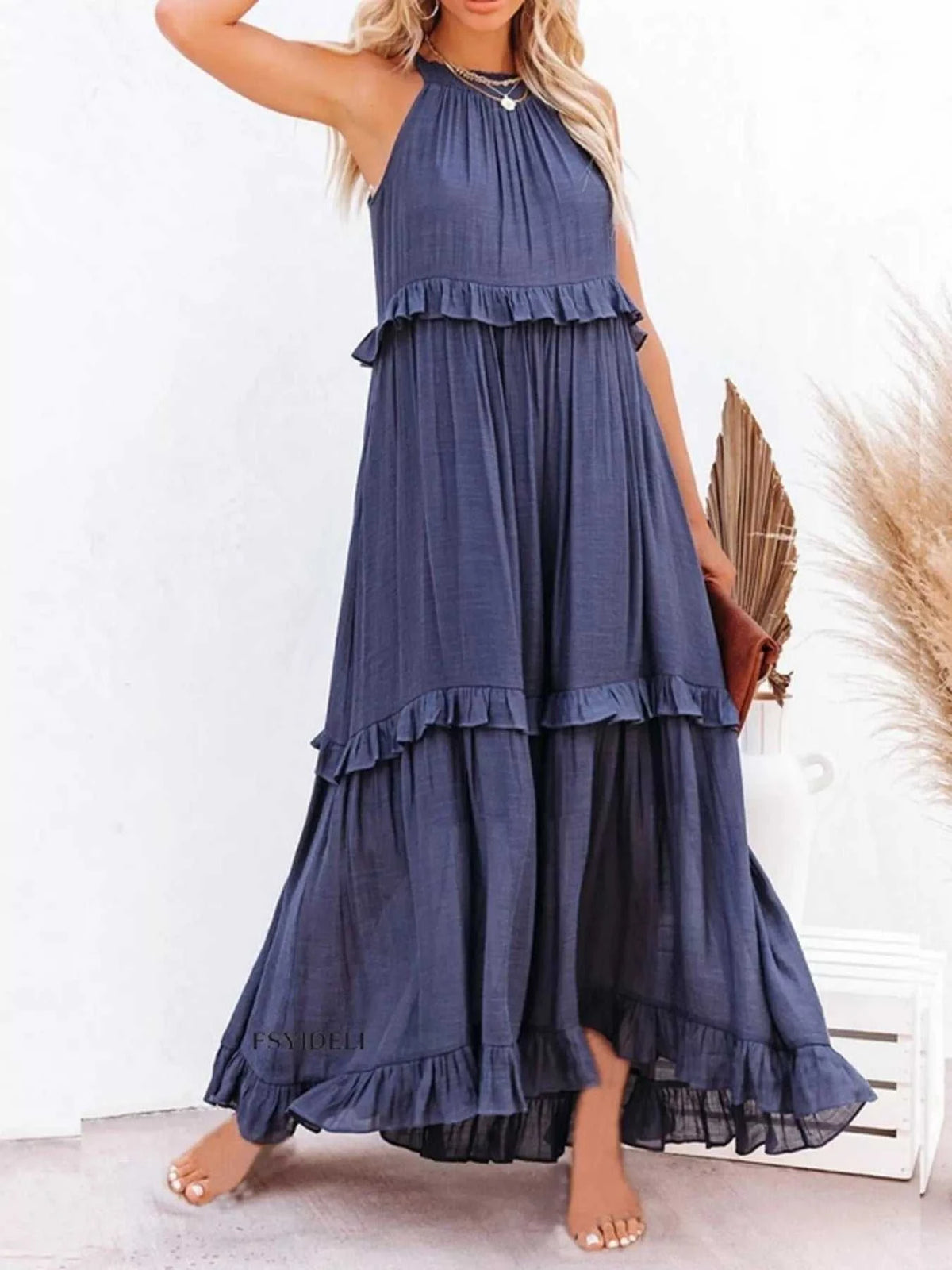 Ruffled Tiered Sleeveless Maxi Dress 100100900580027 49 Affordable Fashion Under $100 Jerry's Apparel 
