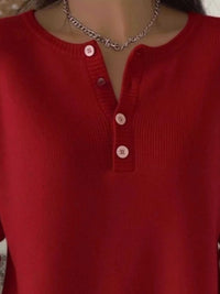 Full Size Button Detail Ribbed Knit Sweater Plus Size 101002670743081 41 Affordable Fashion Under $100 Jerry's Apparel 