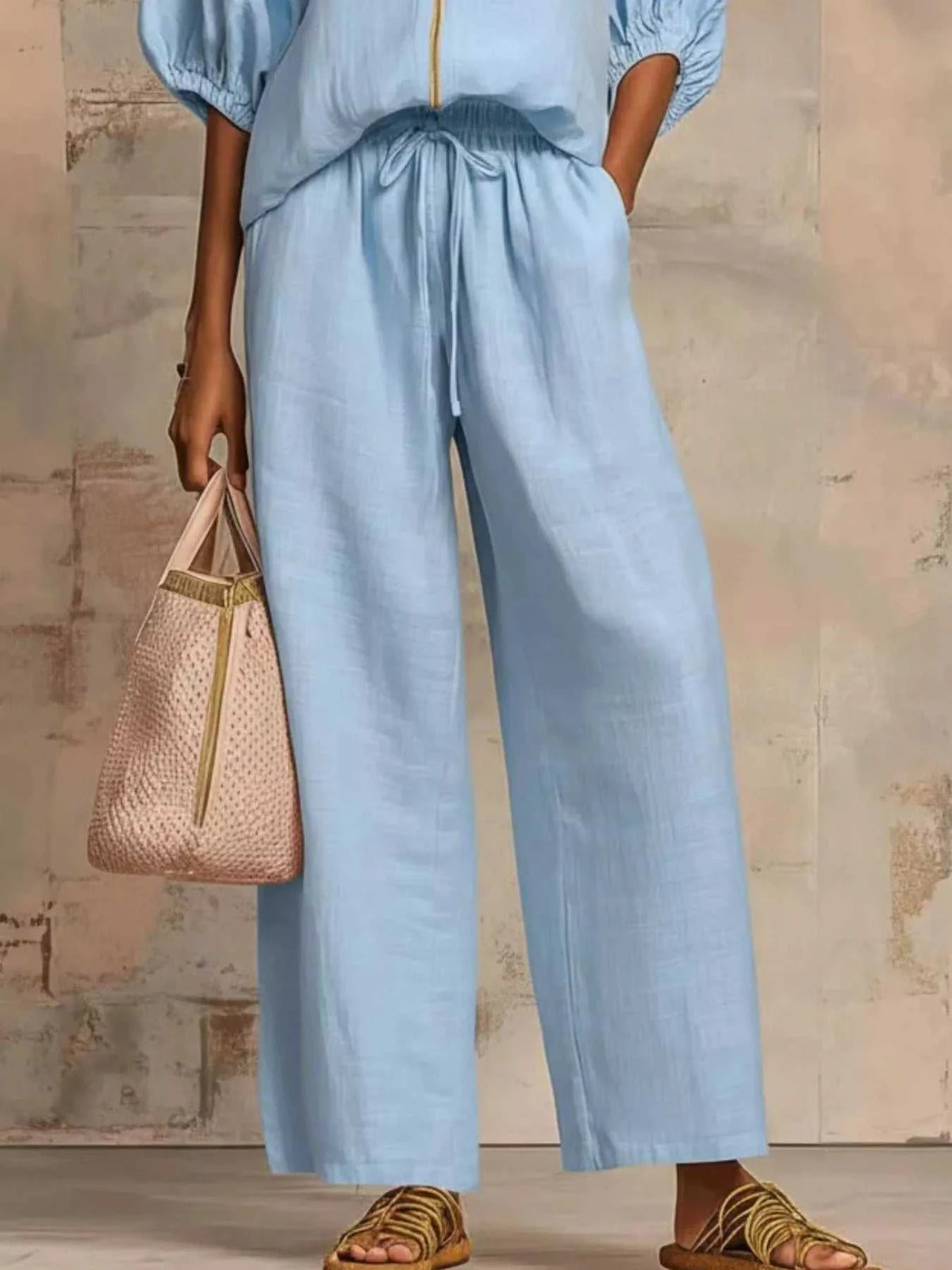 Full Size Zip-Front Top and Wide-Leg Pants Set Plus Size 101001746488777 43 Affordable Fashion Under $100 Jerry's Apparel 