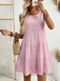 Plaid Round Neck Sleeveless Mini Dress 100100093541083 32 Affordable Fashion Under $100 Jerry's Apparel 