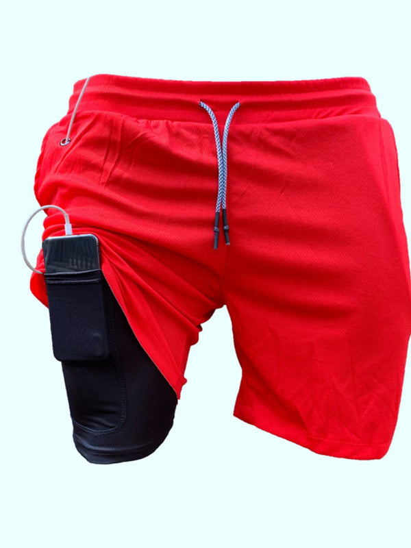 Men's Plus Size Drawstring Active Shorts with Pockets