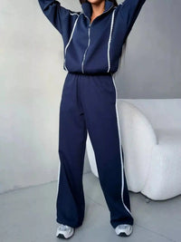 Zip-Up Jacket and Wide-Leg Pants Set 100100070627217 107 Comfortable Weekend Sets Jerry's Apparel 
