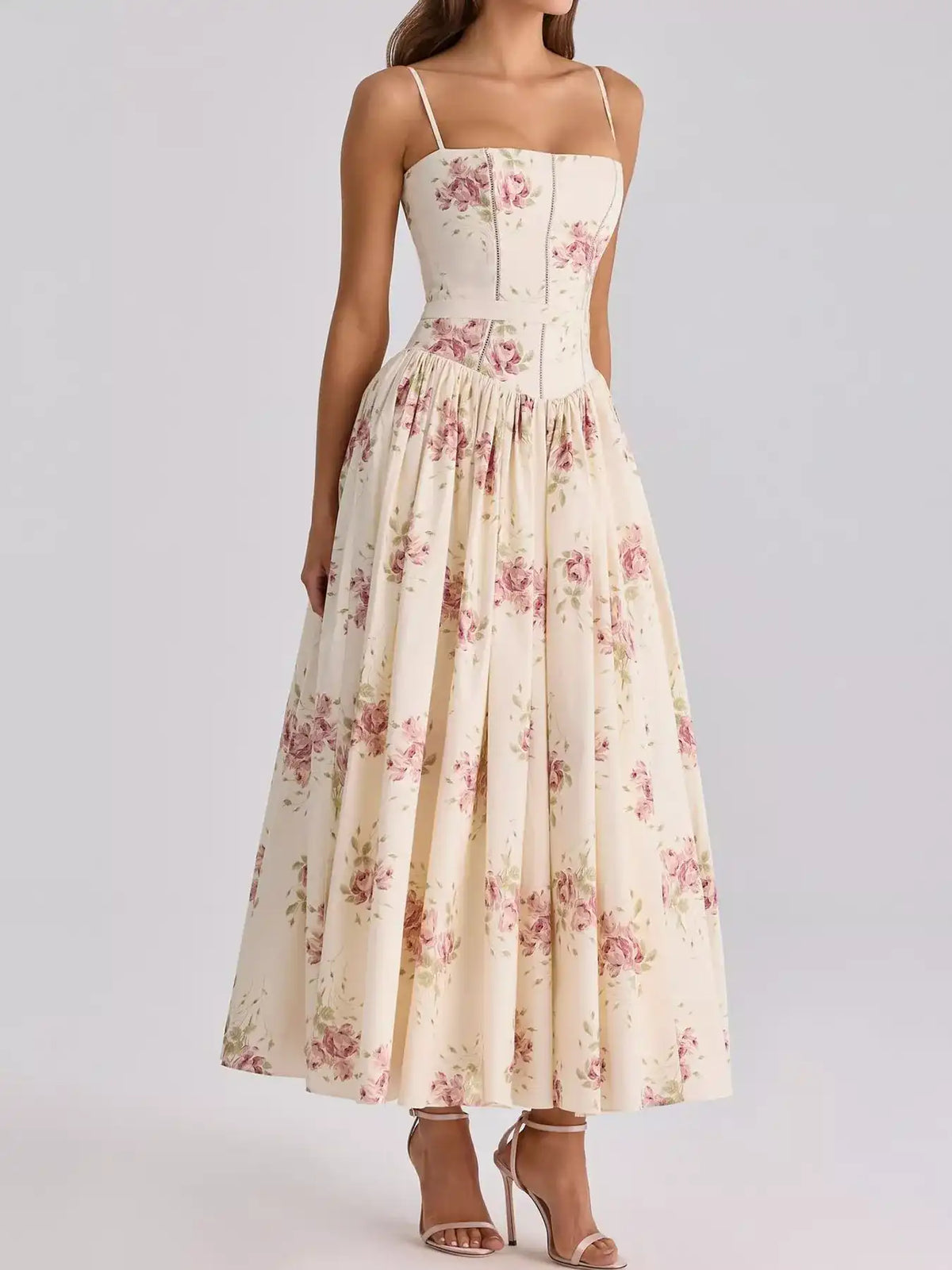 Floral Spaghetti Straps Midi Dress 101001005550846 56 Affordable Fashion Under $100 Jerry's Apparel 