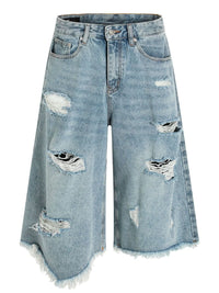 Men's Oversized Distressed Demin Shorts