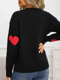 Valentine's Day Heart Pattern Round Neck Sweater 100100644430342 48 Affordable Fashion Under $100 Jerry's Apparel 