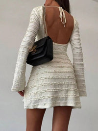 Textured Flare Sleeve Bodycon Mini Dress 101001508799944 53 Gifts for Her Jerry's Apparel 