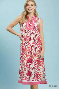 Umgee Floral Scroll Sleeveless Midi Dress 100100591661428 64 Affordable Fashion Under $100 Jerry's Apparel 