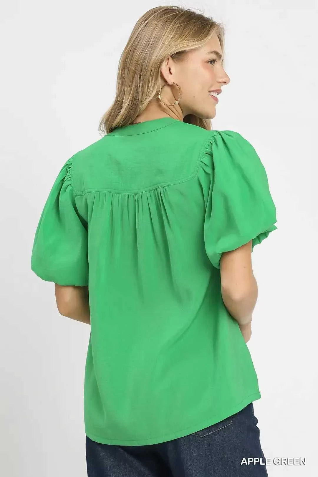 Umgee Button-Down Puff Sleeve Shirt 100100172431428 49 Affordable Fashion Under $100 Jerry's Apparel 