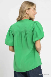 Umgee Button-Down Puff Sleeve Shirt 100100172431428 49 Affordable Fashion Under $100 Jerry's Apparel 