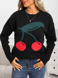 Cherry Round Neck Sweater 100100439201437 48 Affordable Fashion Under $100 Jerry's Apparel 