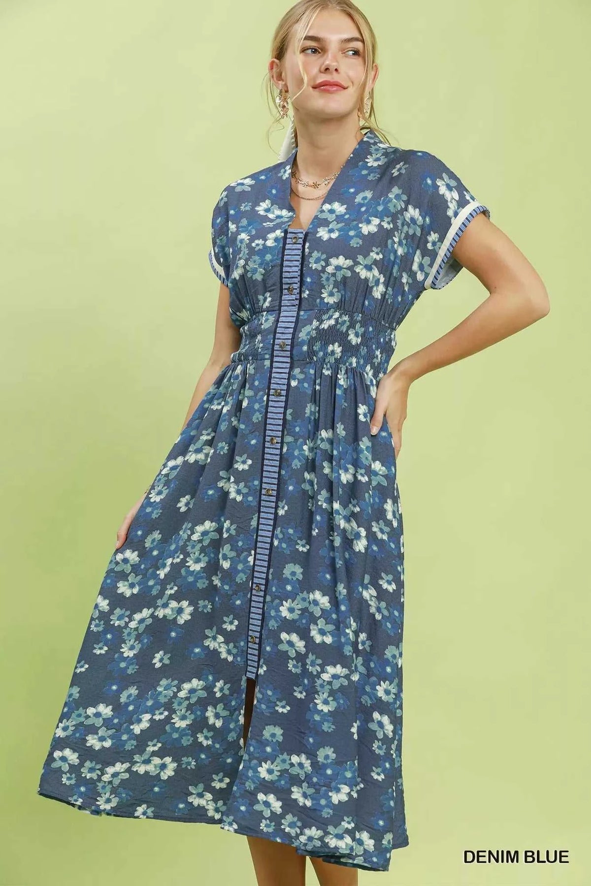 Umgee Ruffle Sleeve Henley Shift Dress 100100370371105 66 Gifts for Her Jerry's Apparel 