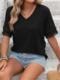 V-Neck Hollow-Out Sleeve T-Shirt 100100632201866 28 Affordable Fashion Under $100 Jerry's Apparel 