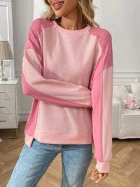 Color Block Waffle Knit Long Sleeve T-Shirt 100100404511401 37 Affordable Fashion Under $100 Jerry's Apparel 
