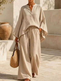 Full Size Loose Fit Top and Wide-Leg Pants Set Plus Size 101001296470286 42 Affordable Fashion Under $100 Jerry's Apparel 