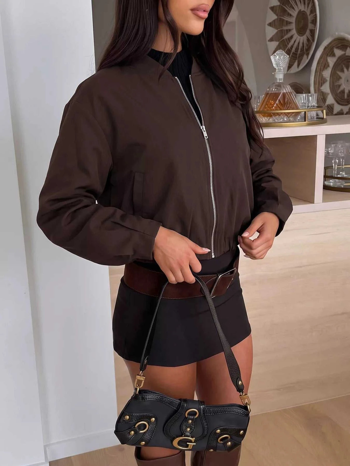 Zip Up Dropped Shoulder Jacket 100100620143952 50 Affordable Fashion Under $100 Jerry's Apparel 