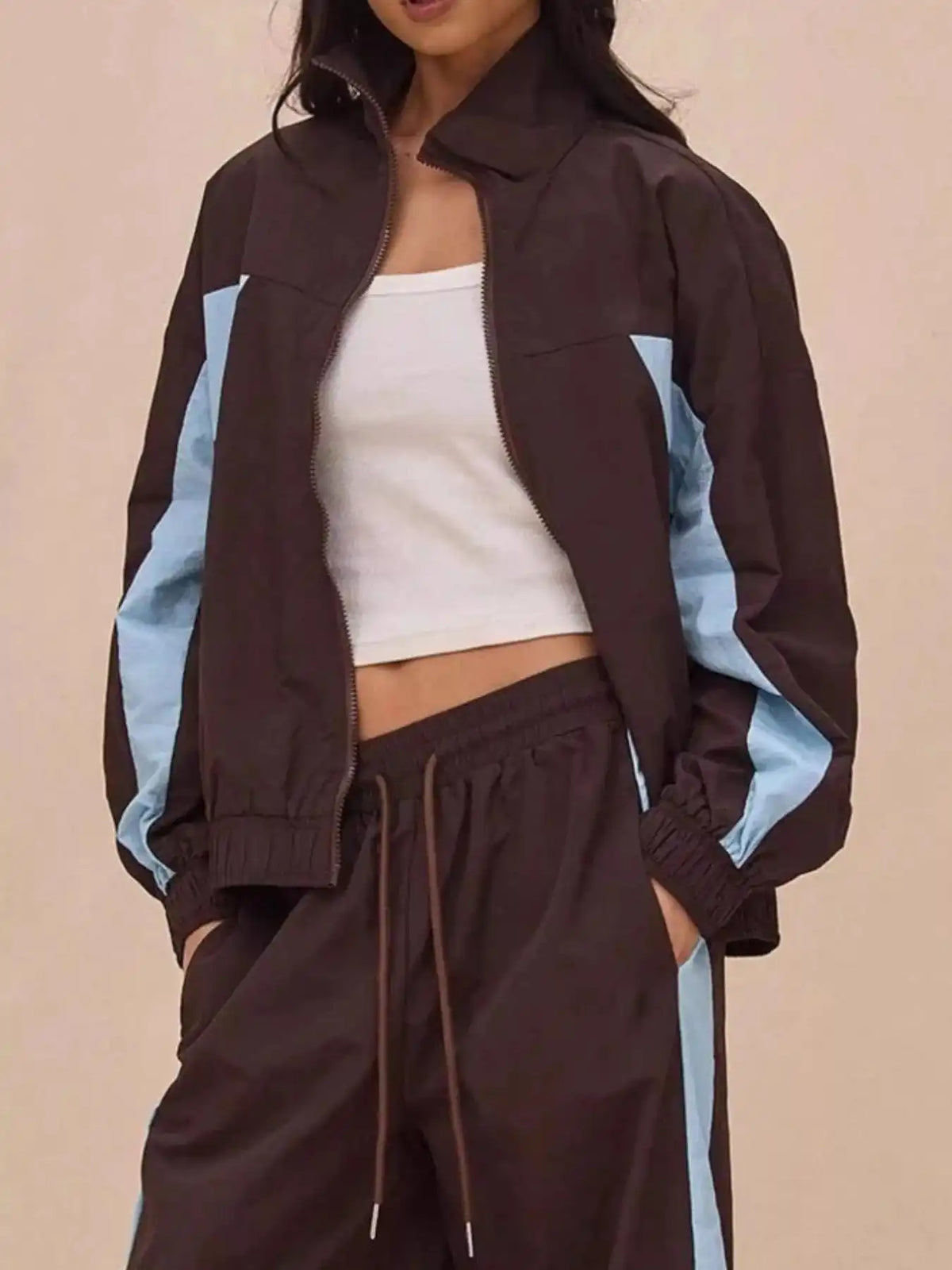 Color-Block Tracksuit and Wide-Leg Pants Set 100100146894386 85 Affordable Fashion Under $100 Jerry's Apparel 