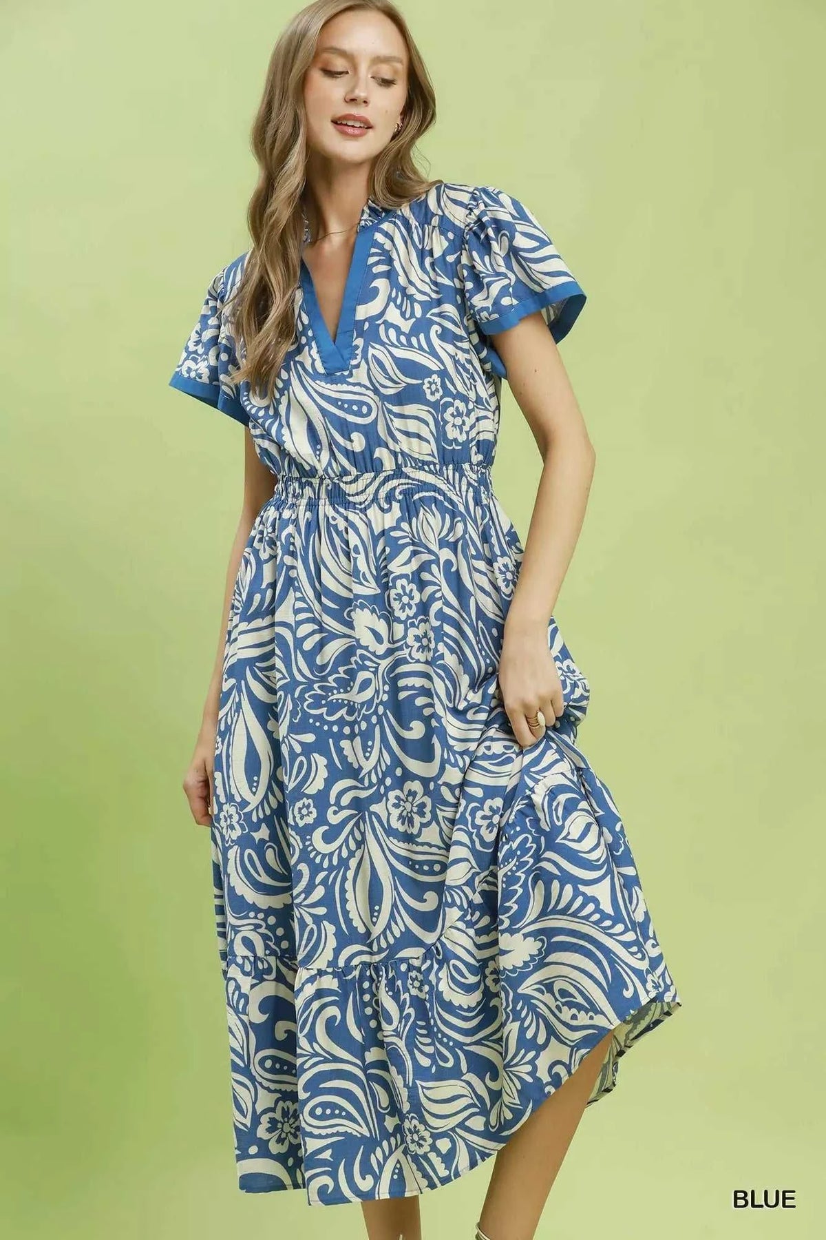 Umgee Paisley Print Midi Dress with Side Pockets 100100690251268 62 Affordable Fashion Under $100 Jerry's Apparel 