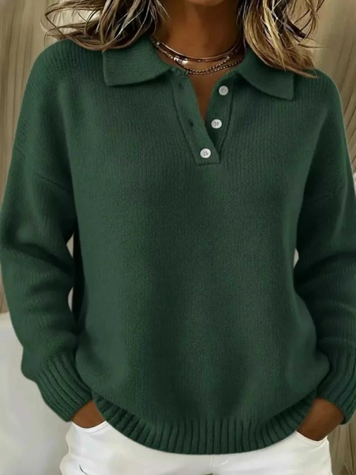 Full Size Button Detail Dropped Shoulder Sweater Plus Size 101002359418175 39 Affordable Fashion Under $100 Jerry's Apparel 