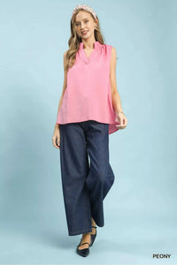 Umgee Sleeveless Textured Notch Neck Top 100100864761200 47 Affordable Fashion Under $100 Jerry's Apparel 
