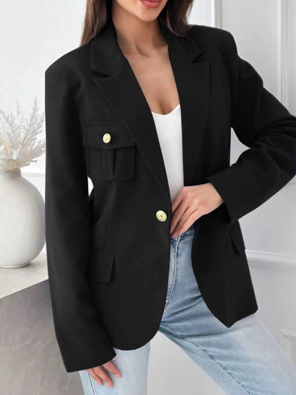 Lapel Collar One Button Blazer 100100419789798 42 Affordable Fashion Under $100 Jerry's Apparel 
