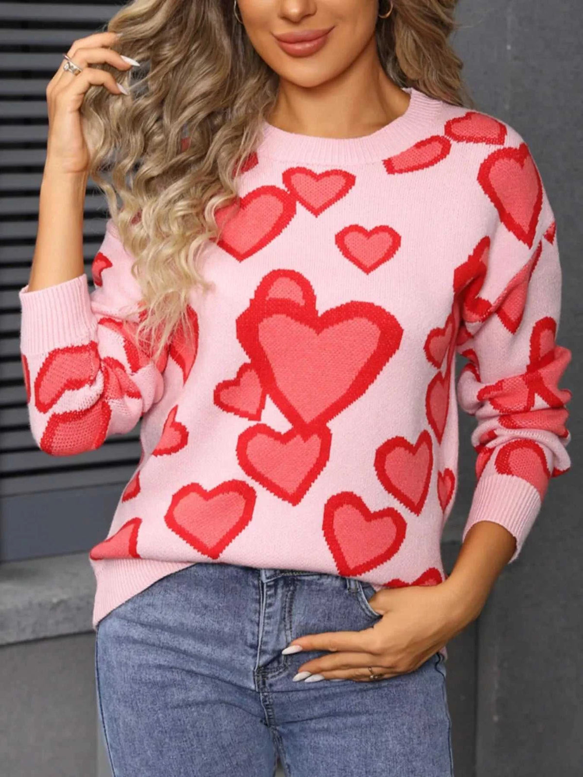 Valentine's Day Heart Crew Neck Sweater 100100791356331 48 Affordable Fashion Under $100 Jerry's Apparel 