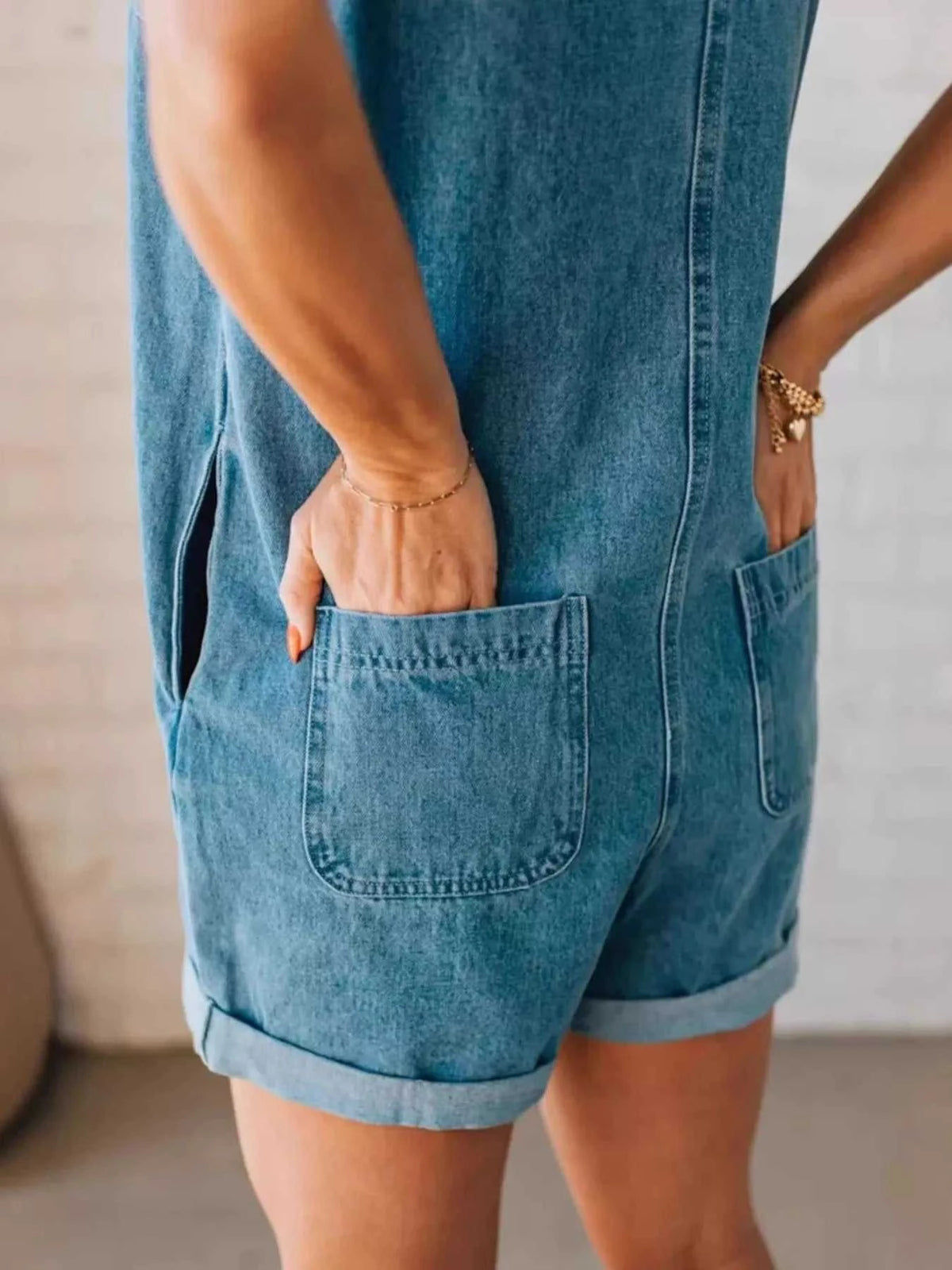 Sleeveless Zip-Up Denim Romper 100100749391272 52 Affordable Fashion Under $100 Jerry's Apparel 